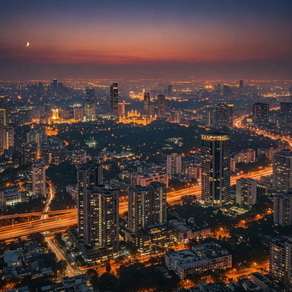 Bengaluru cityscape at dusk