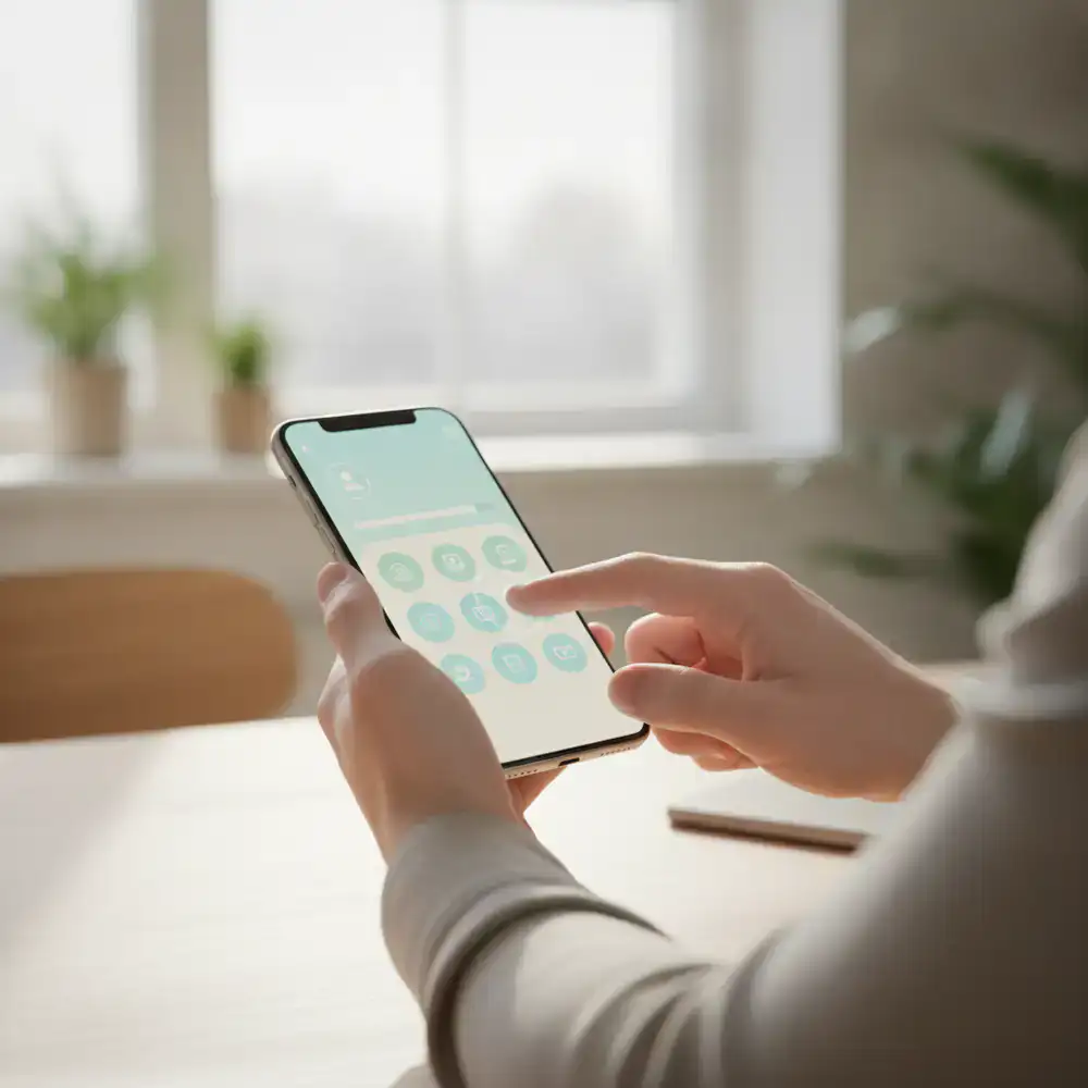 User testing a modern mobile application interface